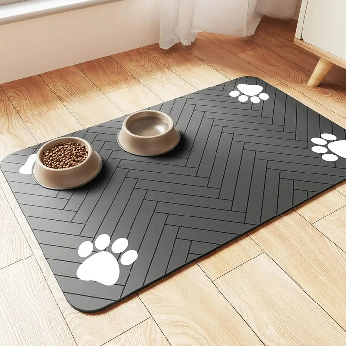 Absorbent Waterproof Dog Feeding Mat and Non-Slip Food Placemat