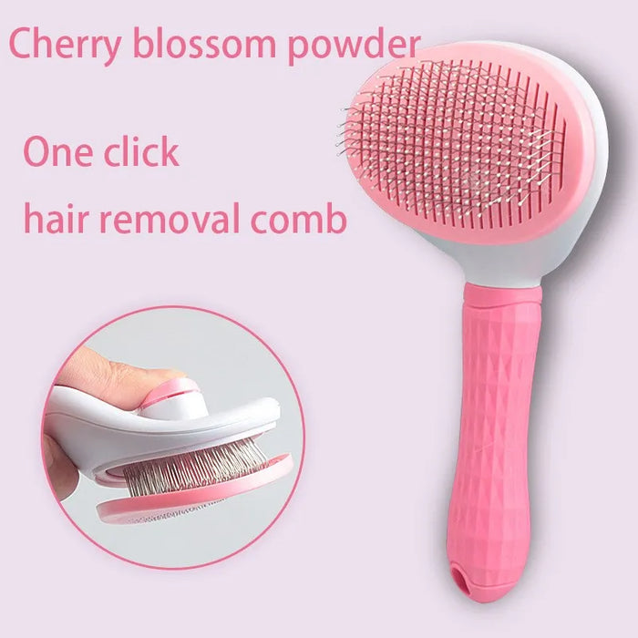 Self-Cleaning Pet Slicker Brush and Grooming Comb
